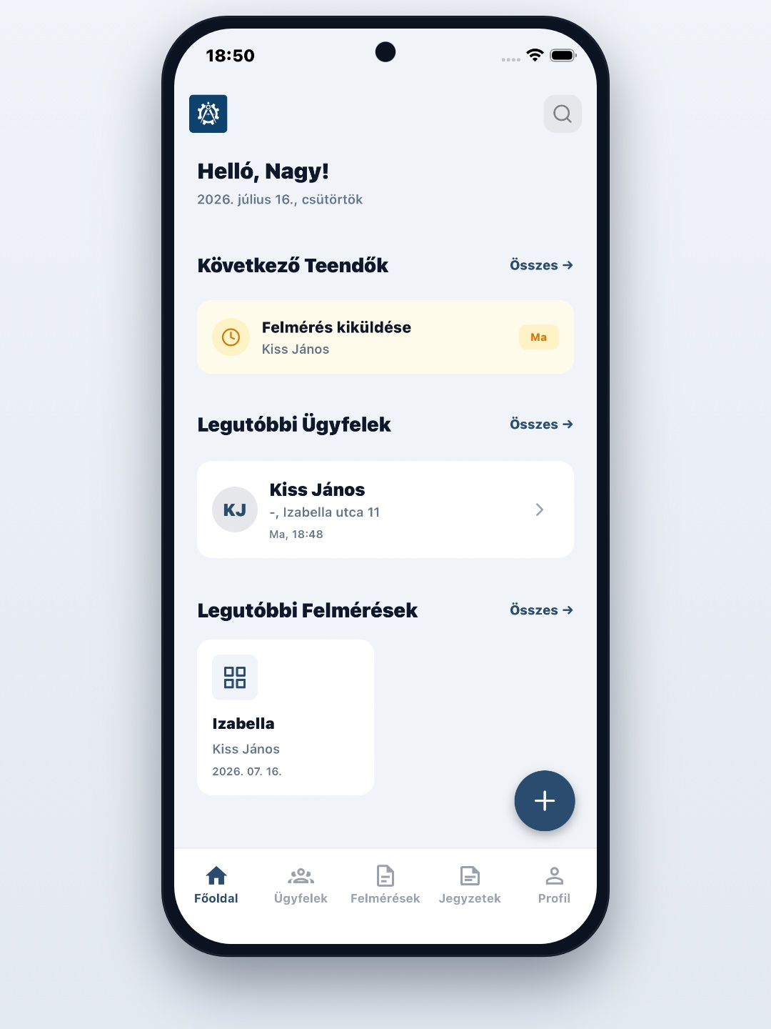 Ingeen home screen